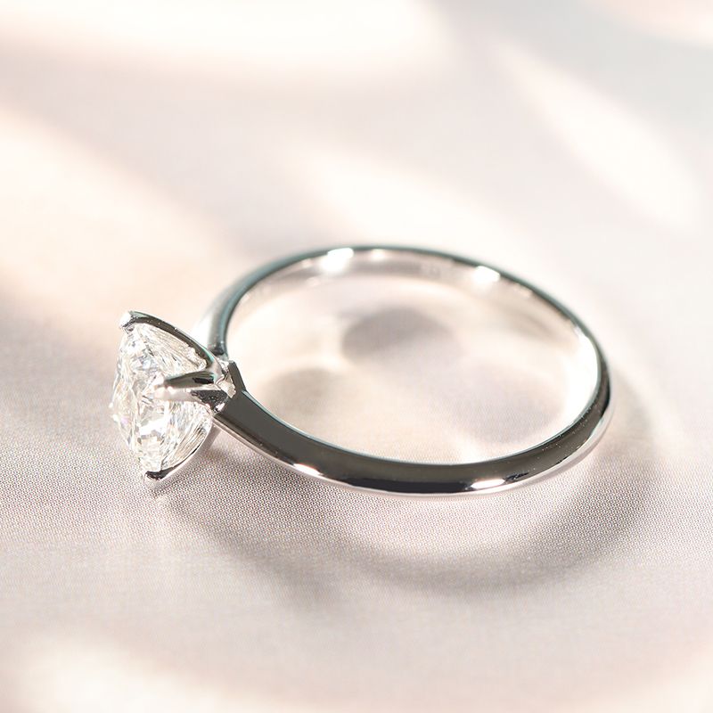 No.23[Cube] Real Moissanite Ring with 925 Sterling Silver