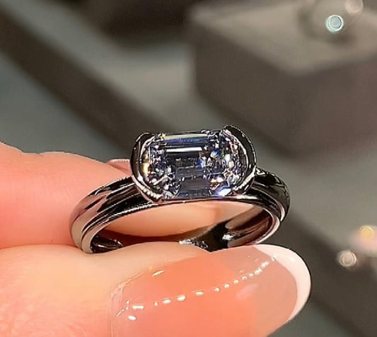 No.32[Centaury] Real High Carbon Ring with 925 Sterling Silver
