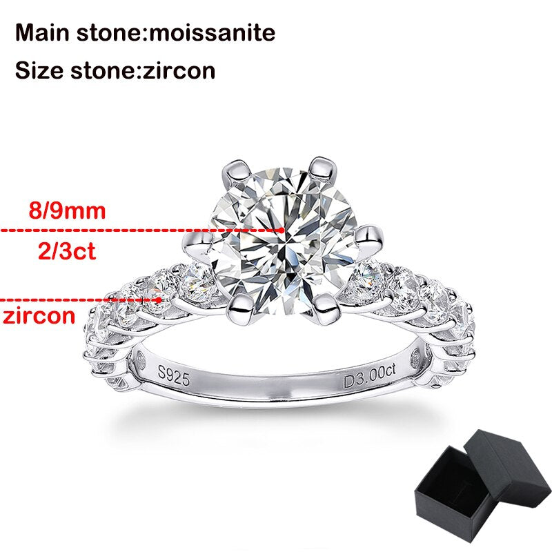 No.29[Blossom] Real Moissanite Ring with 925 Sterling Silver