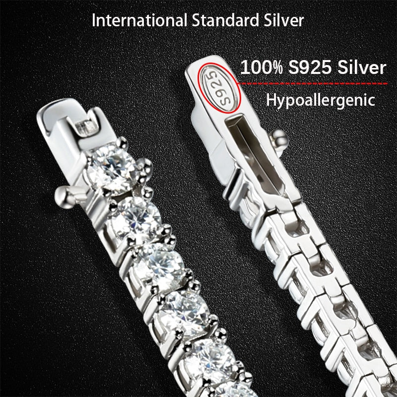 No.25[Destiny] Real Moissanite Tennis Necklace with 925 Sterling Silver