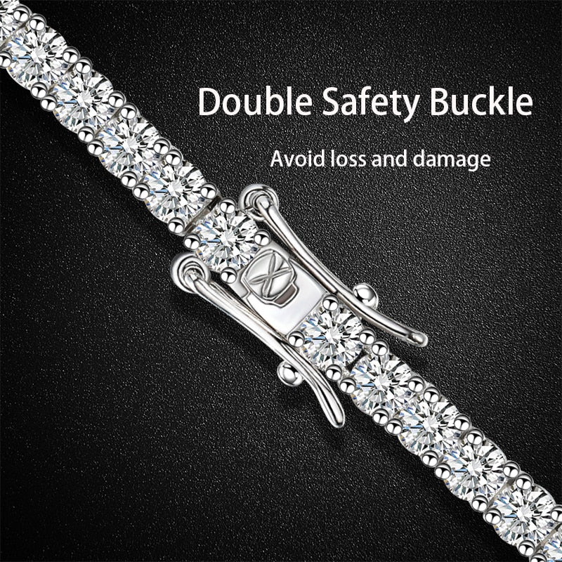 No.25[Destiny] Real Moissanite Tennis Necklace with 925 Sterling Silver