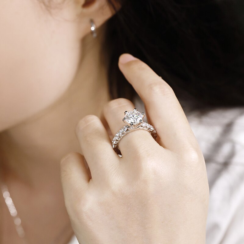 No.29[Blossom] Real Moissanite Ring with 925 Sterling Silver