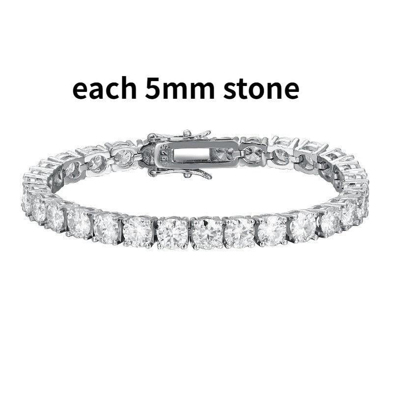 No.7[Beauty] Real Moissanite Tennis Bracelet with 925 Sterling Silver