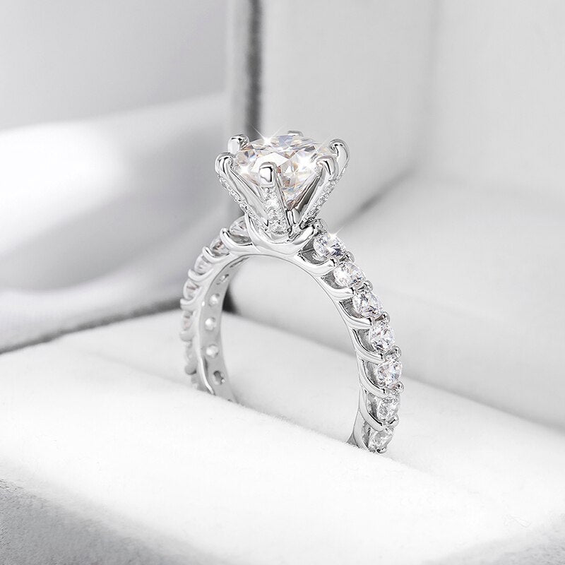 No.29[Blossom] Real Moissanite Ring with 925 Sterling Silver