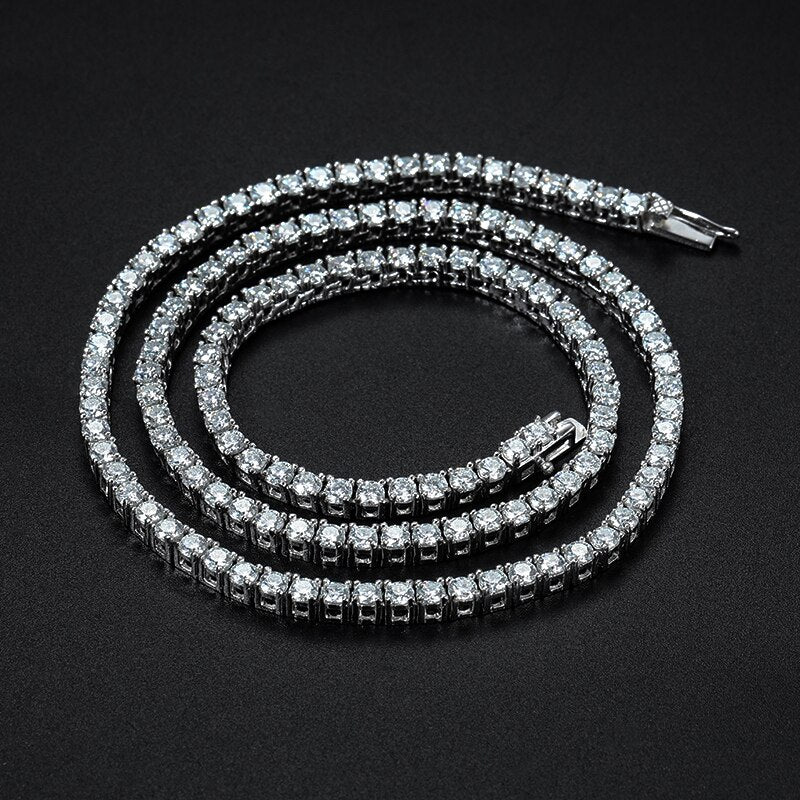 No.25[Destiny] Real Moissanite Tennis Necklace with 925 Sterling Silver
