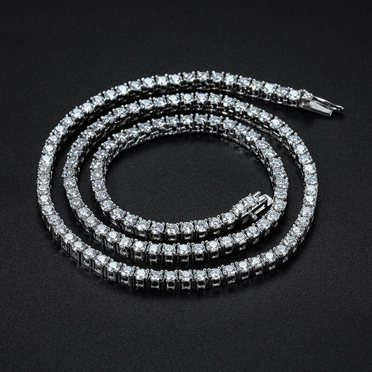 No.25[Destiny] Real Moissanite Tennis Necklace with 925 Sterling Silver