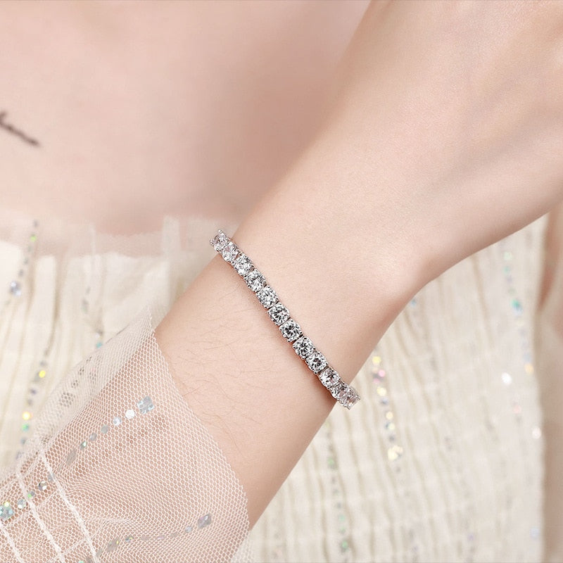 No.26[Hope] Real Black Moissanite Tennis Bracelet with 925 Sterling Silver