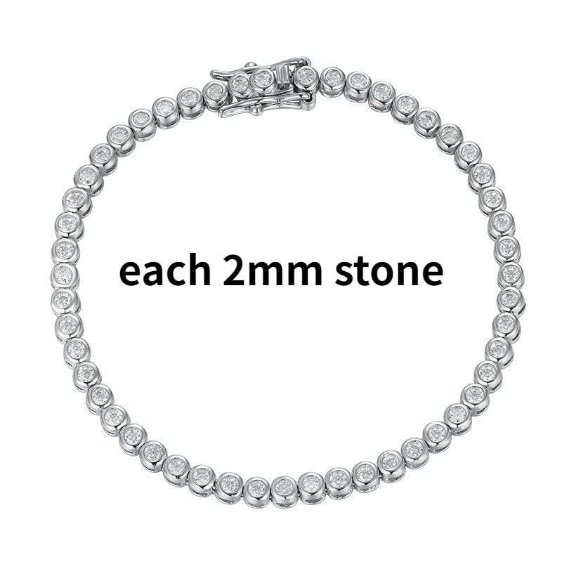 No.7[Beauty] Real Moissanite Tennis Bracelet with 925 Sterling Silver