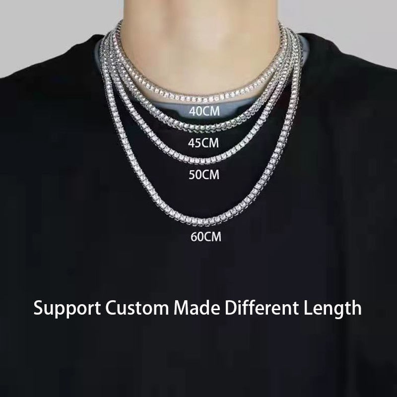 No.25[Destiny] Real Moissanite Tennis Necklace with 925 Sterling Silver