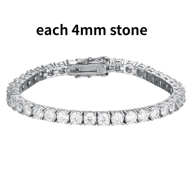 No.7[Beauty] Real Moissanite Tennis Bracelet with 925 Sterling Silver