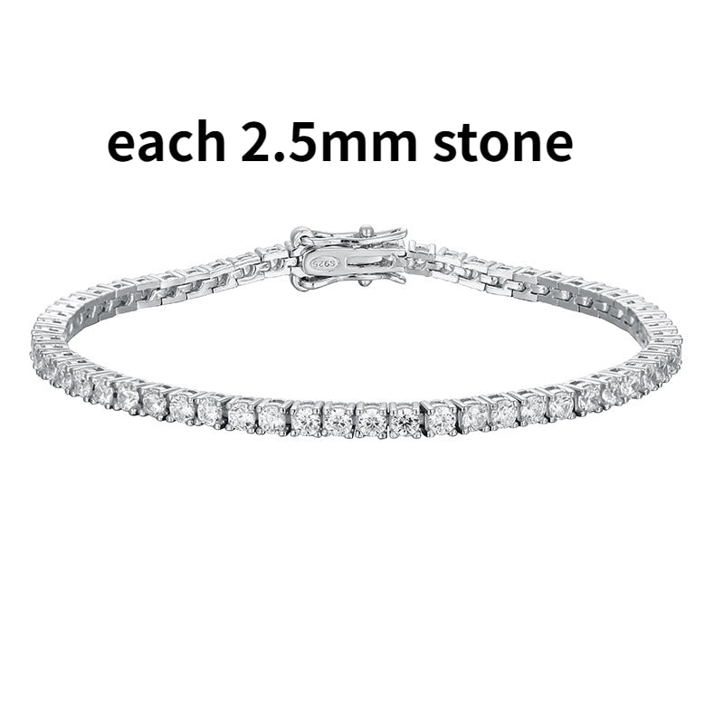 No.7[Beauty] Real Moissanite Tennis Bracelet with 925 Sterling Silver