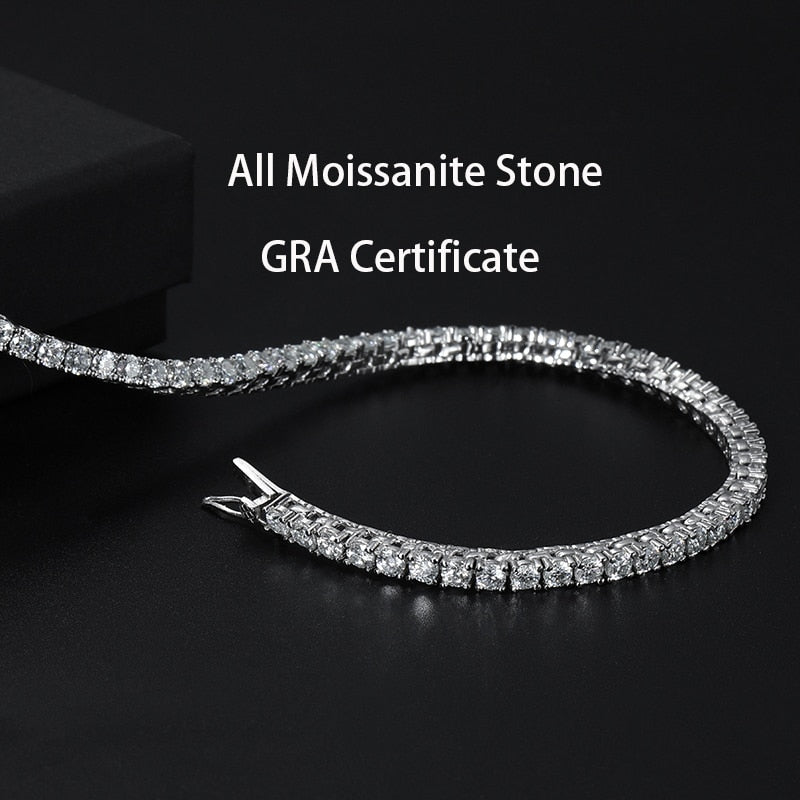 No.25[Destiny] Real Moissanite Tennis Necklace with 925 Sterling Silver