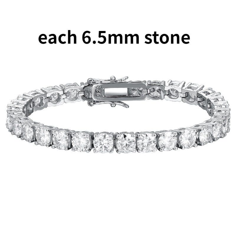 No.7[Beauty] Real Moissanite Tennis Bracelet with 925 Sterling Silver