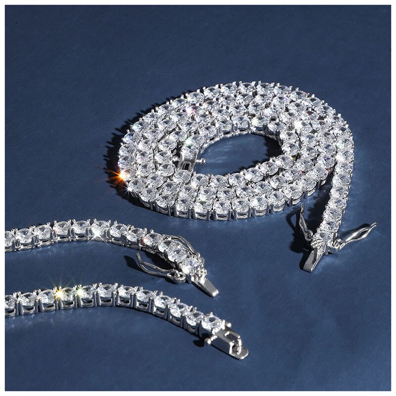 No.25[Destiny] Real Moissanite Tennis Necklace with 925 Sterling Silver