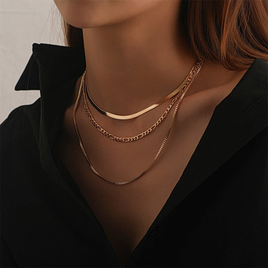 No.38 Multilevel Geometric Twist Snake Chain Set