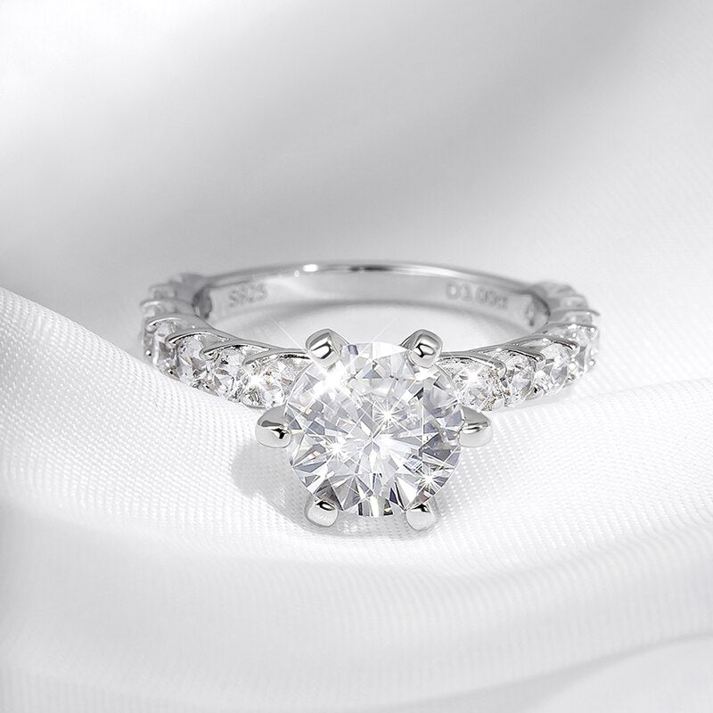 No.29[Blossom] Real Moissanite Ring with 925 Sterling Silver