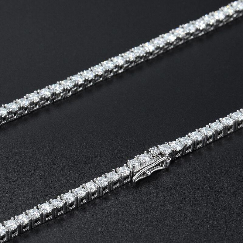 No.25[Destiny] Real Moissanite Tennis Necklace with 925 Sterling Silver