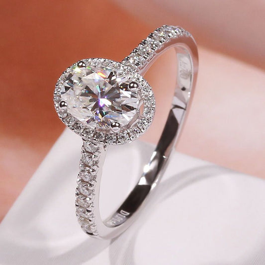 No.4[Mirror] Real Moissanite Ring with 925 Sterling Silver