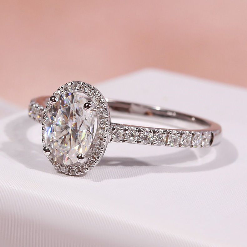No.4[Mirror] Real Moissanite Ring with 925 Sterling Silver