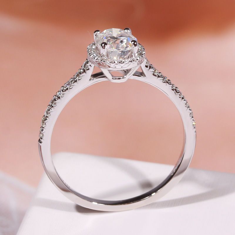 No.4[Mirror] Real Moissanite Ring with 925 Sterling Silver