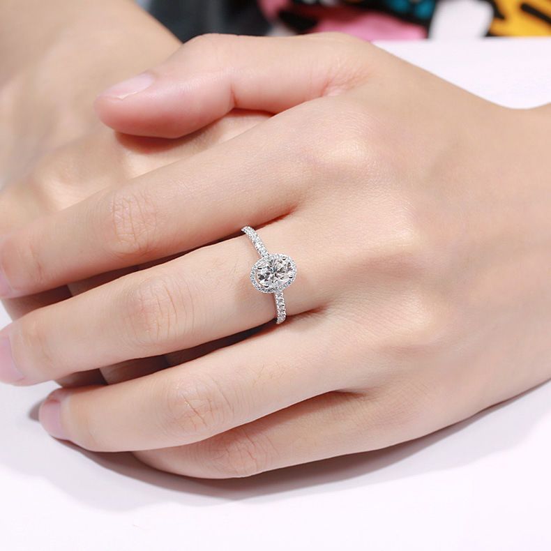 No.4[Mirror] Real Moissanite Ring with 925 Sterling Silver