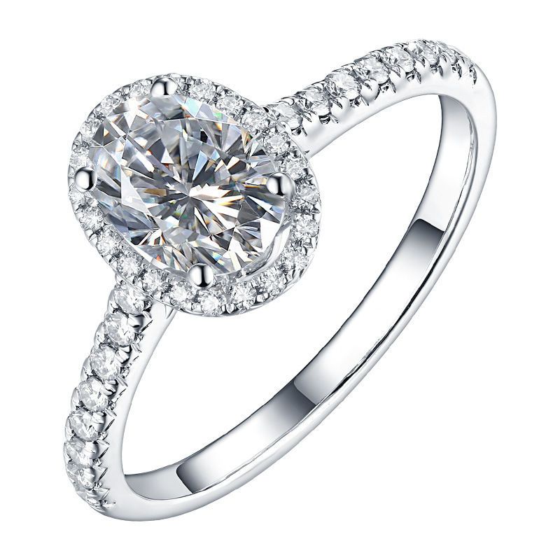 No.4[Mirror] Real Moissanite Ring with 925 Sterling Silver