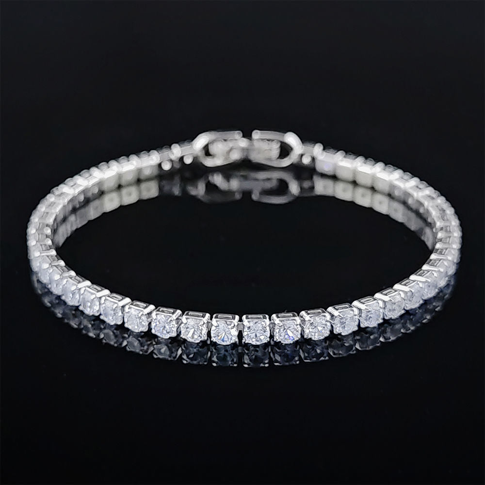 No.7[Beauty] Real Moissanite Tennis Bracelet with 925 Sterling Silver