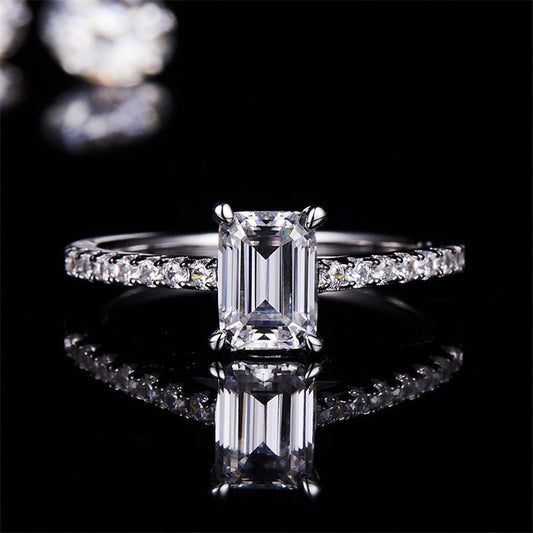 No.8[Sugar] Real Moissanite Ring with 925 Sterling Silver