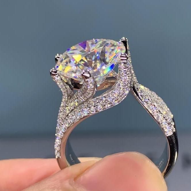 No.10[Jasmin] Real Moissanite Rings with 925 Sterling Silver