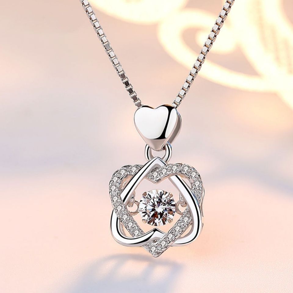 No.12[Flip] Real Moissanite Necklace with 925 Sterling Silver