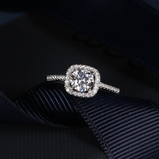 No.24[Moon] Real Moissanite Ring with 925 Sterling Silver
