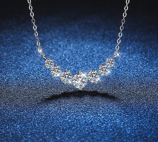 No.15[Queen] Real Moissanite Necklace with 925 Sterling Silver
