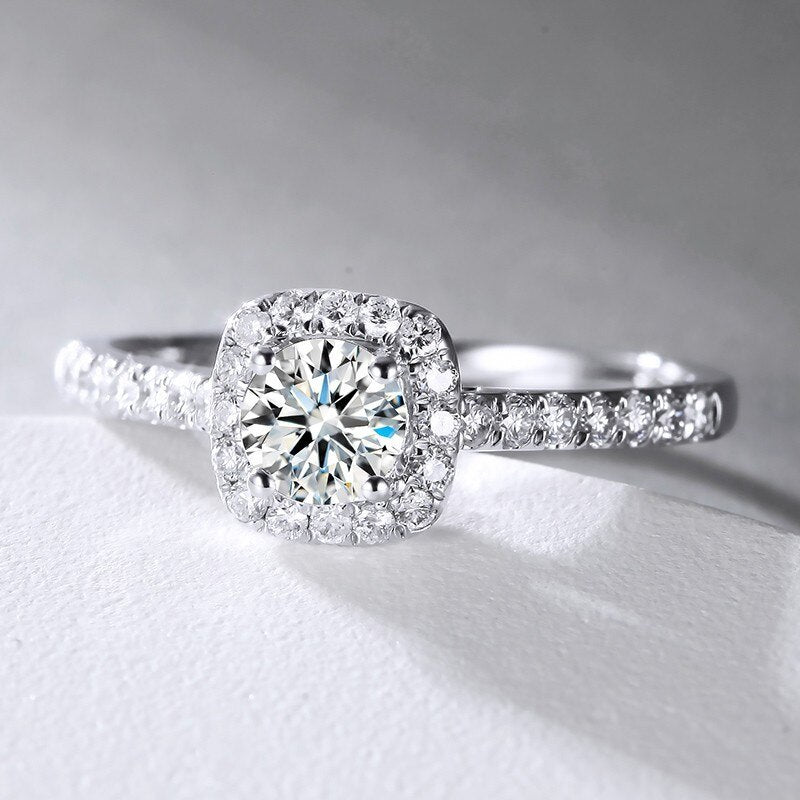 No.24[Moon] Real Moissanite Ring with 925 Sterling Silver