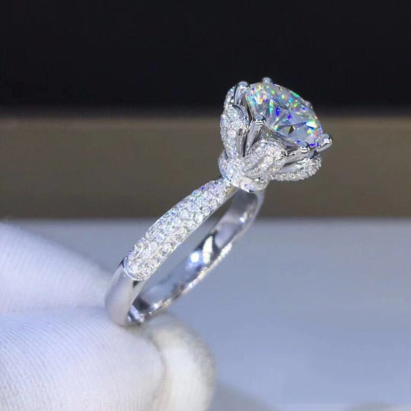 No.2[Peach] Real Moissanite Ring with 925 Sterling Silver