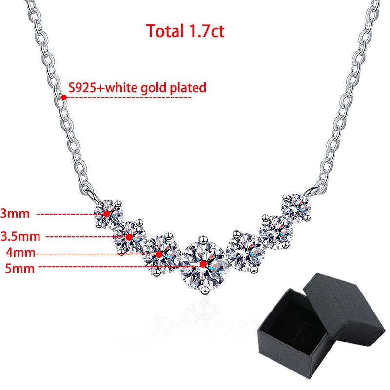 No.15[Queen] Real Moissanite Necklace with 925 Sterling Silver