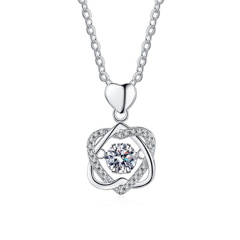 No.12[Flip] Real Moissanite Necklace with 925 Sterling Silver