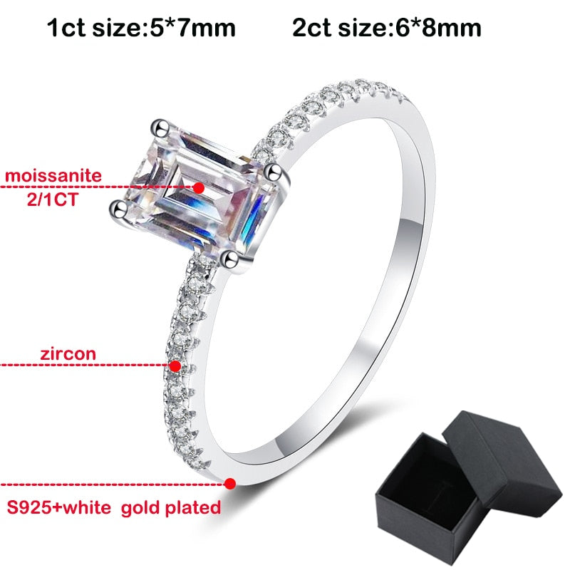 No.8[Sugar] Real Moissanite Ring with 925 Sterling Silver