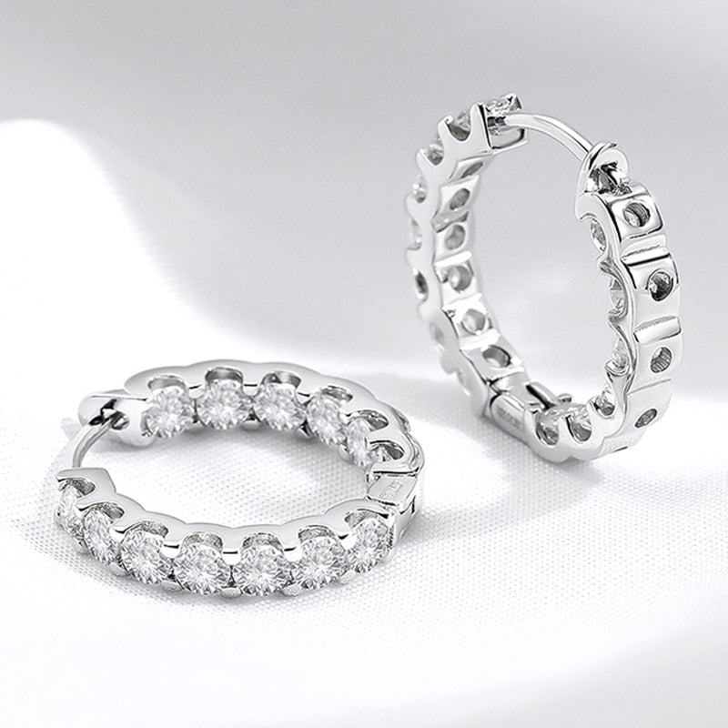 No.3[Lover] 2.6CT Real Moissanite Earrings with 925 Sterling Silver&18k Plated