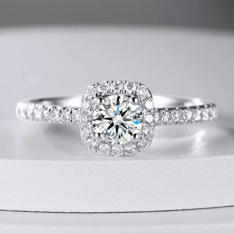 No.24[Moon] Real Moissanite Ring with 925 Sterling Silver