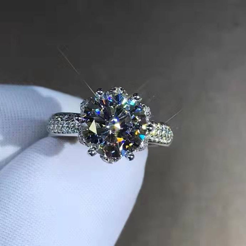 No.2[Peach] Real Moissanite Ring with 925 Sterling Silver