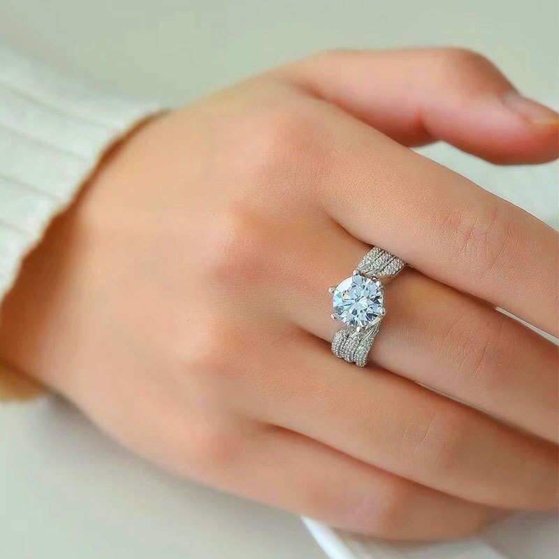 No.10[Jasmin] Real Moissanite Rings with 925 Sterling Silver