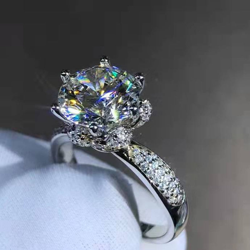 No.2[Peach] Real Moissanite Ring with 925 Sterling Silver