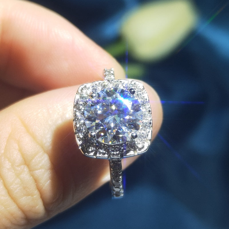No.24[Moon] Real Moissanite Ring with 925 Sterling Silver