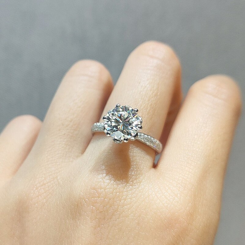 No.2[Peach] Real Moissanite Ring with 925 Sterling Silver