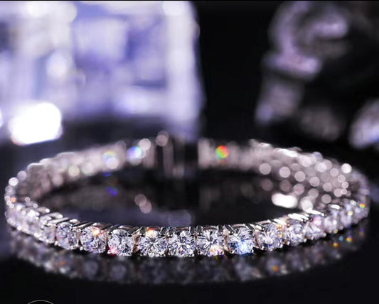 No.7[Beauty] Real Moissanite Tennis Bracelet with 925 Sterling Silver