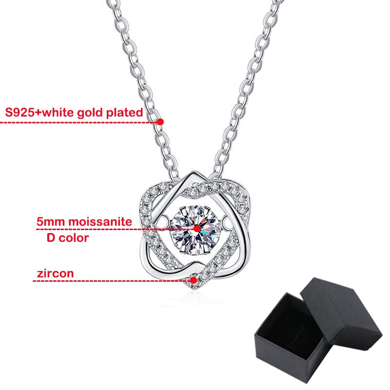 No.12[Flip] Real Moissanite Necklace with 925 Sterling Silver