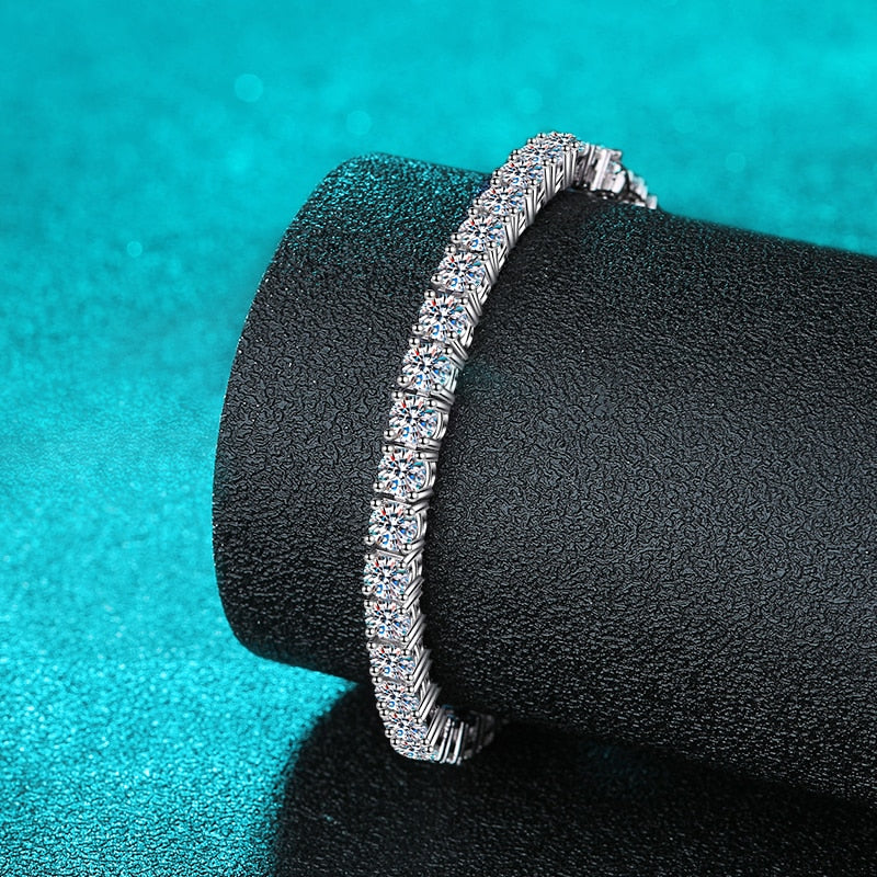 No.7[Beauty] Real Moissanite Tennis Bracelet with 925 Sterling Silver