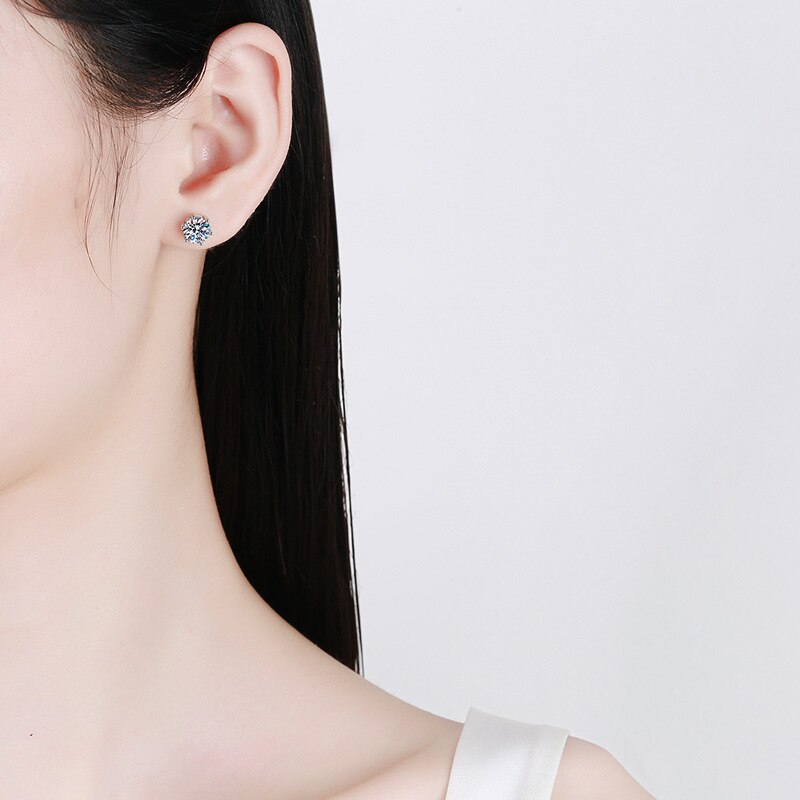 No.17[Legend Studs] Real MoissaniteEarrings with 925 Sterling Silver