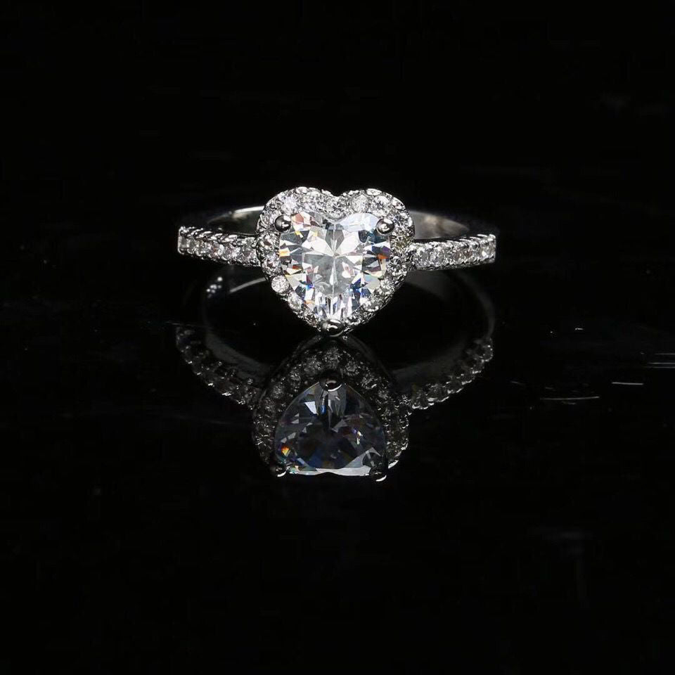 No.11[Love] Real Moissanite Rings with 925 Sterling Silver